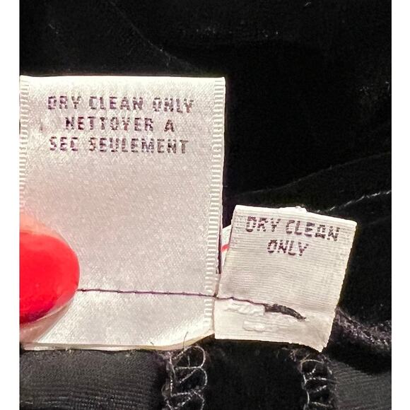 Vtg Talbots Silk Blend Velvet High Waist Pants Trousers 28" Black Wide Leg Lux - Picture 4 of 7